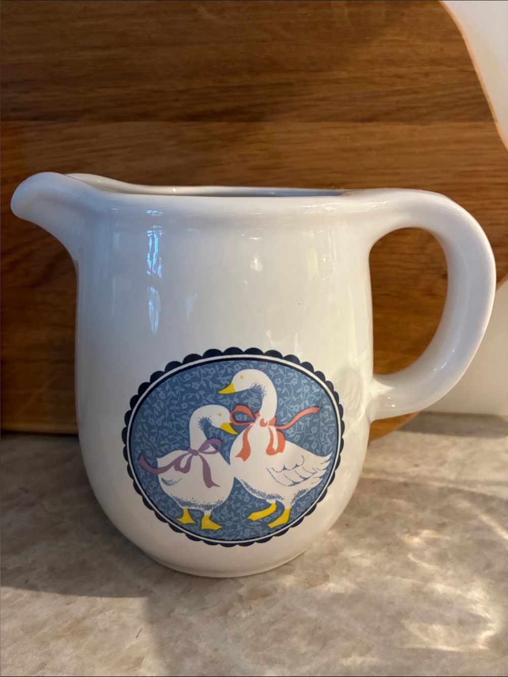 Pichet vintage « Ribbon Geese » – années 1980 – Country Farmhouse
